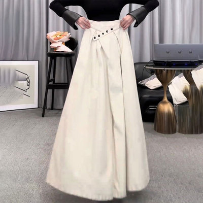 欧货高端定制白色大码阔腿裤子女