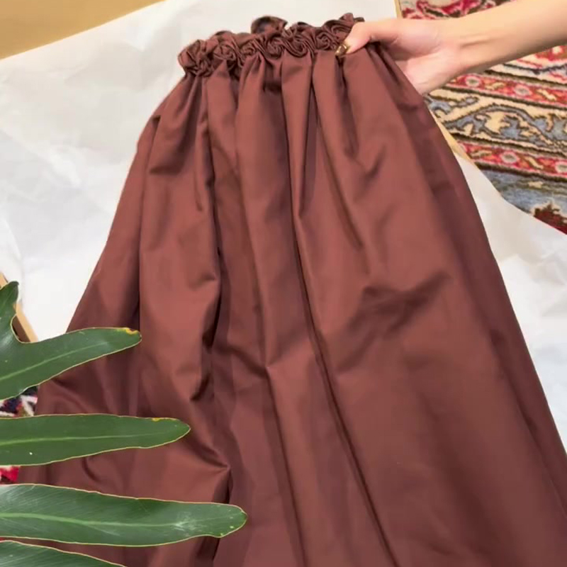 欧货高端定制红棕色大码半身裙女