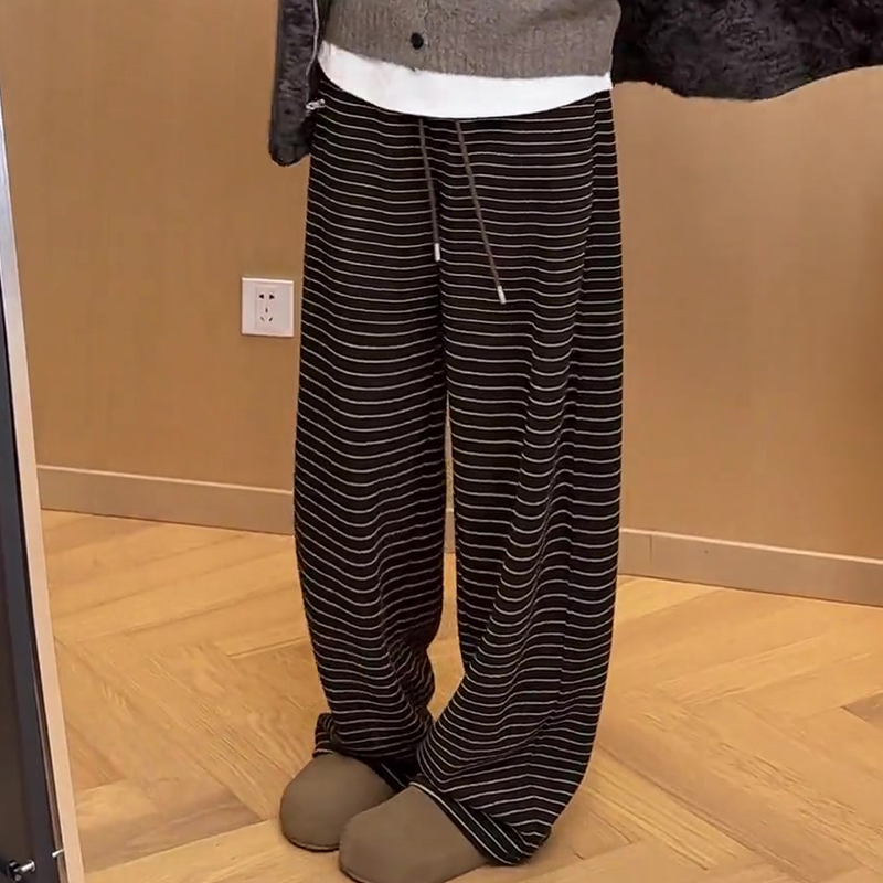 欧货高端定制深棕色大码阔腿裤女