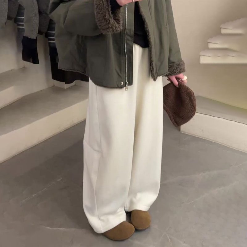 欧货高端定制白色大码阔腿裤女