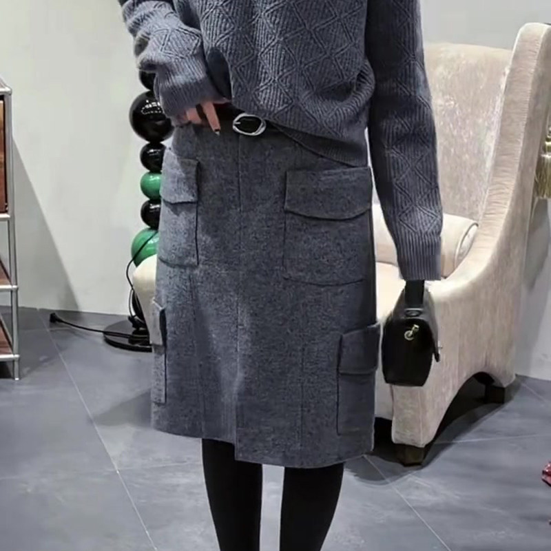 欧货高端定制灰色工装毛呢大码半身裙女2025冬季新款加厚A字裙子,女装/女士精品,大码半身裙,淘宝优惠券,粉丝福利购,淘宝优惠卷