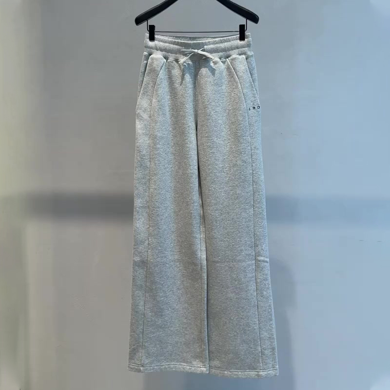 欧货高端定制浅灰色大码阔腿卫裤