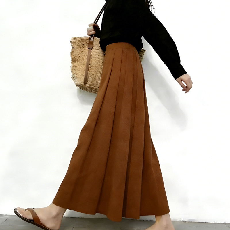 欧货高端定制焦糖色毛呢大码半身裙女2025冬季新款加厚轻熟百褶裙,女装/女士精品,大码半身裙,淘宝优惠券,粉丝福利购,淘宝优惠卷