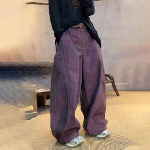 设计感流行精品裤 女2025秋冬新款 子 棉麻阔腿裤 欧货高端定制大码