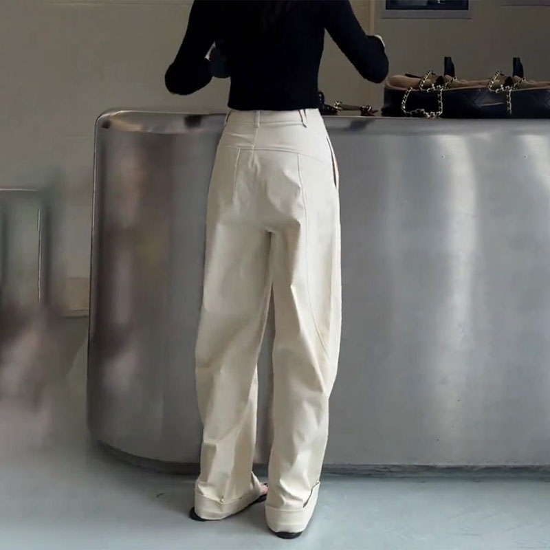 欧货高端定制白色大码阔腿裤女