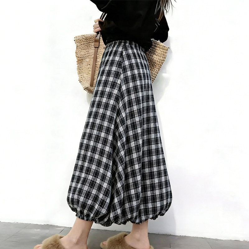 欧货高端定制灰色毛呢大码半身裙女2026早春新款格纹减龄花苞裙子,女装/女士精品,大码半身裙,淘宝优惠券,粉丝福利购,淘宝优惠卷