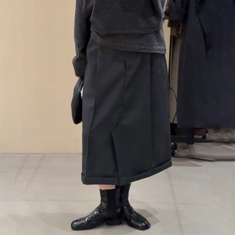 欧货高端定制黑色大码半身裙女