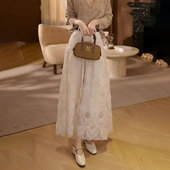 新款 欧货高端定制白色大码 蕾丝亮片半裙2025冬季 精致绝美仙气裙子