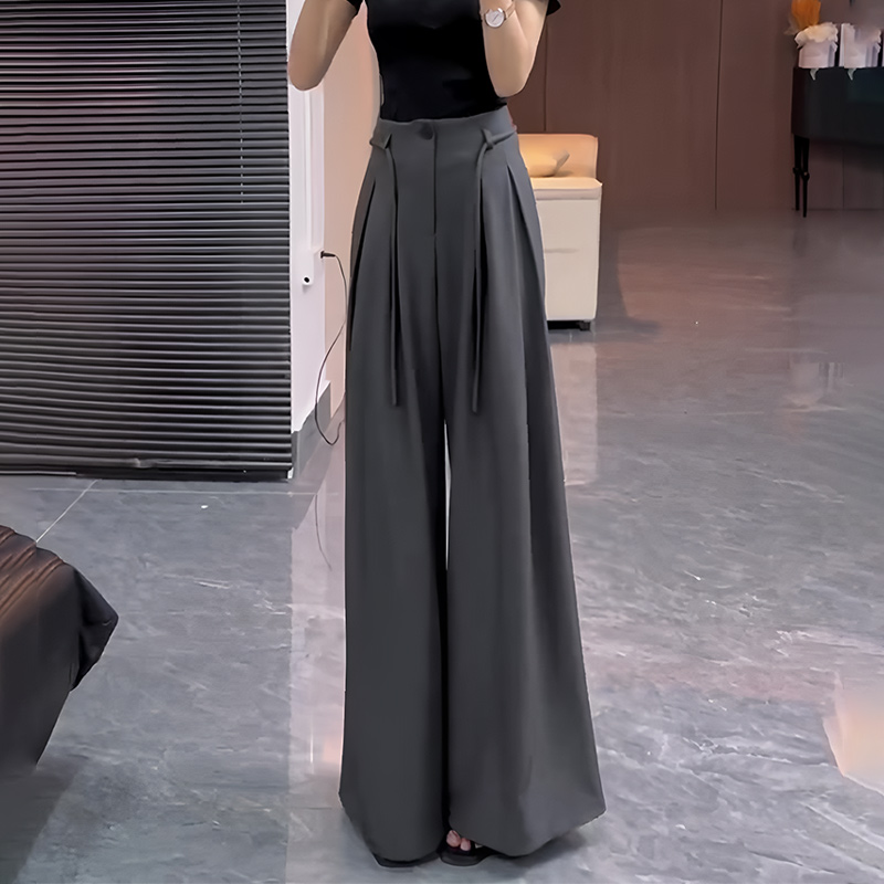 欧货大牌灰色休闲压褶百搭西装裤