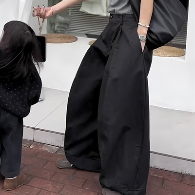 欧货大牌黑色高级小个子阔腿裤子