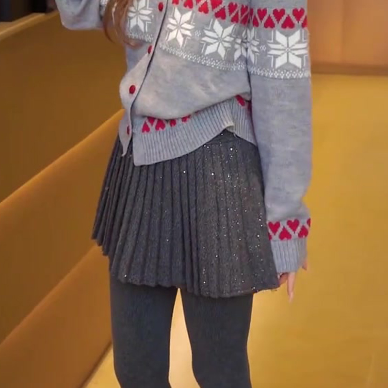 高端定制灰色毛呢大码细闪半身裙