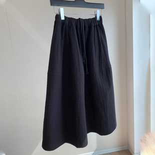 加厚减龄压褶花苞裙 新款 欧货高端定制藏蓝色大码 半身裙女2025冬季