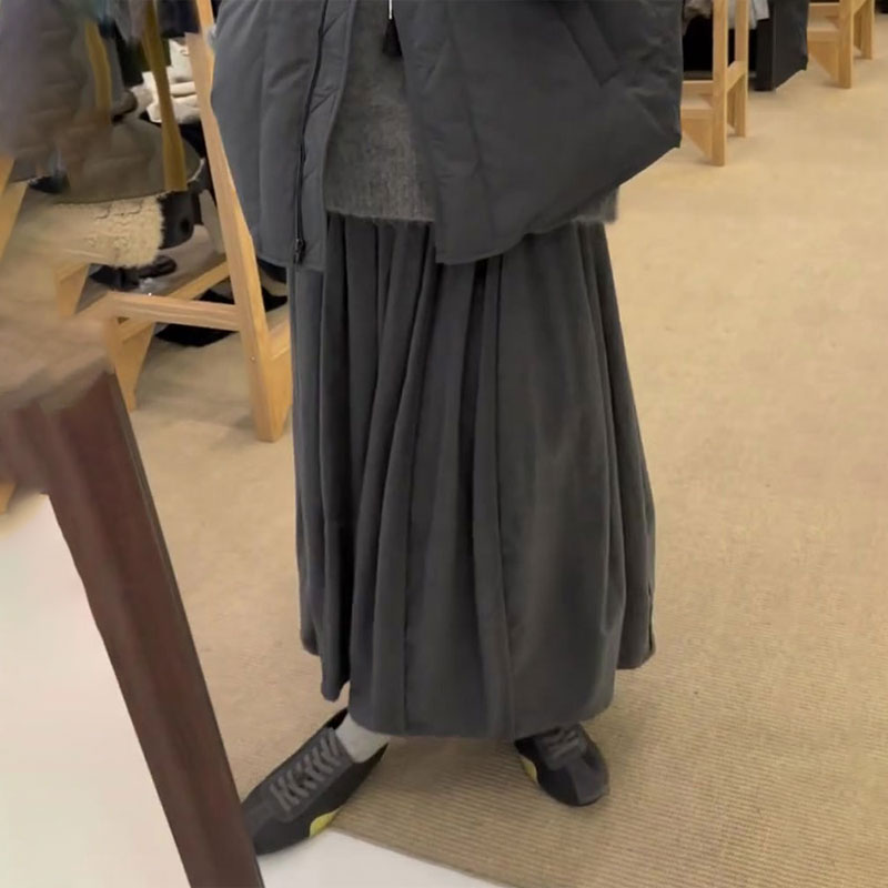 欧货高端定制灰色毛呢大码半身裙