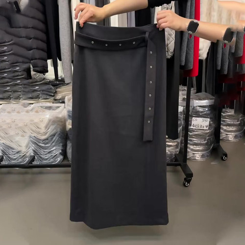 欧货高端定制黑色大码西装半身裙