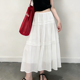 欧货高端定制白色压褶雪纺大码 半身裙女2026春夏新款 多层蛋糕裙子
