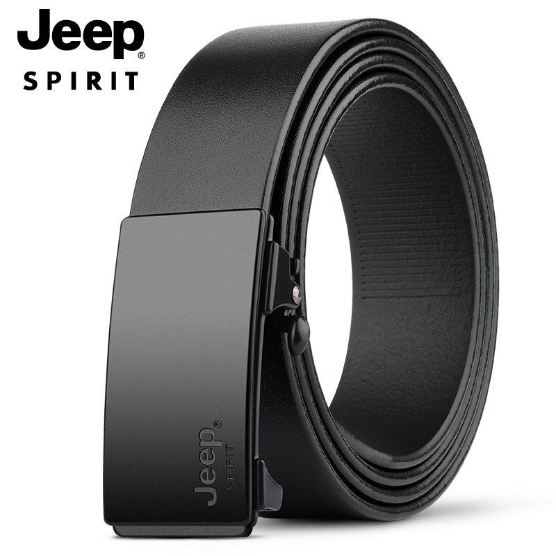 JEEP皮带男2025年正品高端商务休闲中老年头层牛皮无牙自动扣腰带