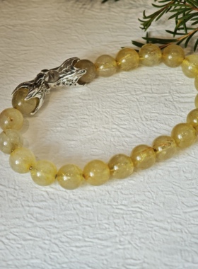 大卫尤尔曼天然黄发晶男士手串DAVID YOURMAN 大卫雅曼