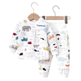 Демисезонное хлопковое детское нижнее белье, комплект для мальчиков, стеганое термобелье, детские штаны, удерживающая тепло пижама