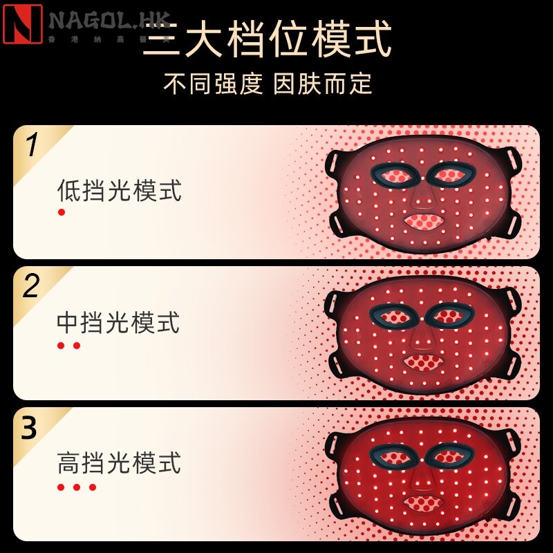 红光谱黑金面罩 红外光紧致脸部家用美容院 大排灯光子嫩肤美容仪