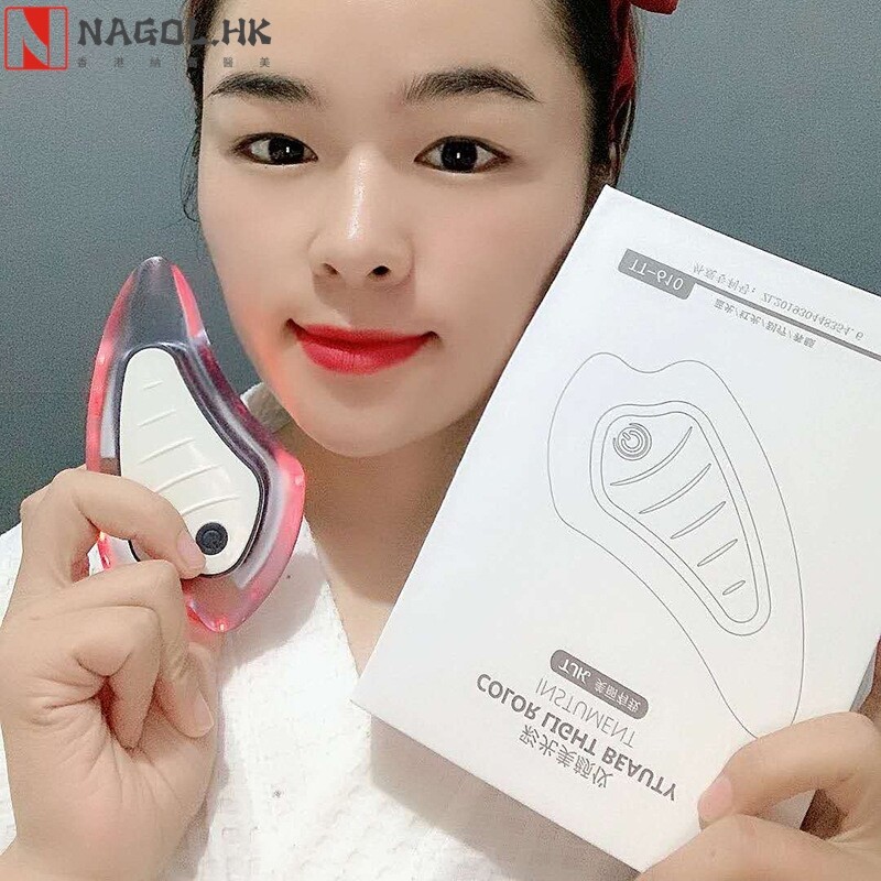 新款电动美颜仪彩光刮脸板面部美容工具震动颈部按摩器家用脸部