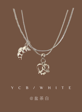 「椒盐可颂」ins百搭个性双层项链小众冷淡风锁骨链颈链卫衣链