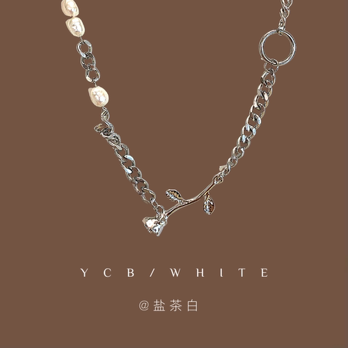 钛钢异形珍珠项链小众设计