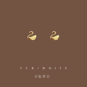 「赫本小天鹅」睡觉不用摘mini小巧耳钉925纯银精致小众百搭耳饰