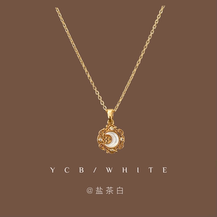 「星月童话」轻奢气质百搭月亮项链小众设计感锁骨链高级感颈链