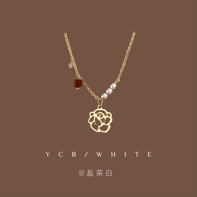 西西里玫瑰法式轻奢复古珍珠项链