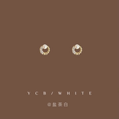 「双子岛」睡觉不用摘mini小巧珍珠耳钉925纯银小众精致日常耳环