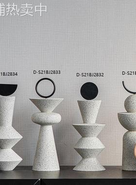 大千奏鸣曲系列 黑色抽象小人创意砂岩摆件 现代树脂工艺品