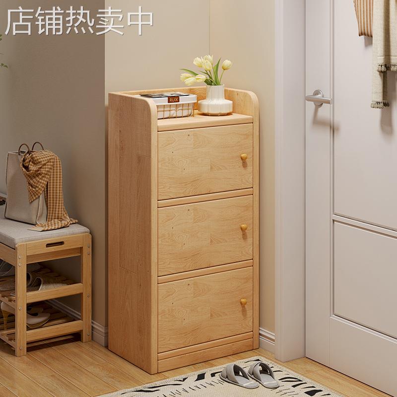 实木靠墙置物架客厅家用落地带门转角书架现代简约多层收纳小柜子