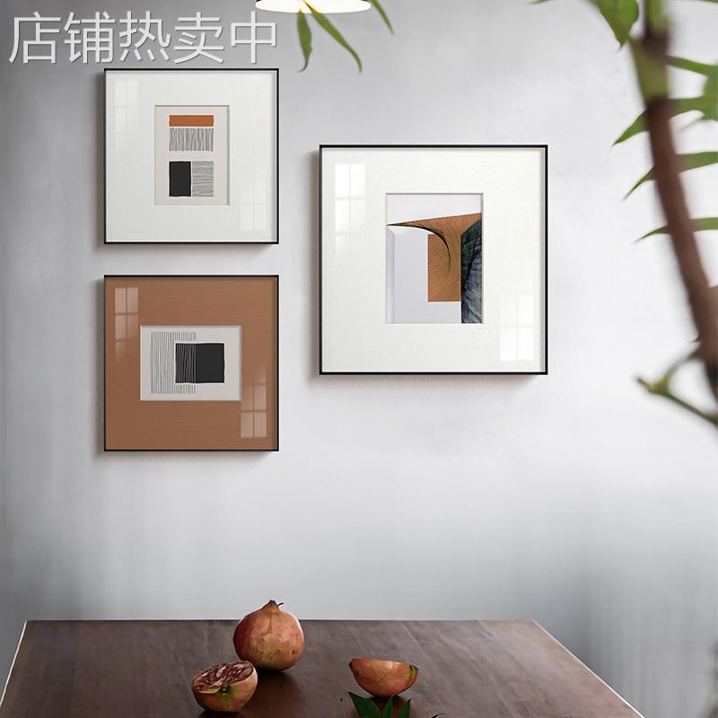 现代简约抽象画客厅书房餐厅油画装饰画北欧艺术橙色壁画饭厅图片