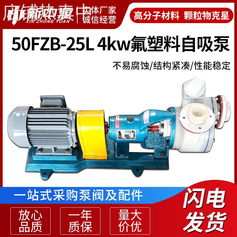 50FZB-25L 4kw 氟塑料卧式氟塑料化工自吸泵 FZB氟塑料自吸泵