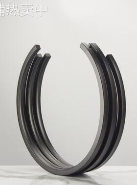 北欧简约黑色金属圆环摆件 创意几何装饰品样板间售楼处陈列摆设