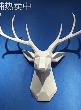 鹿头鹿角客厅壁挂室内墙壁挂饰 欧美家居装饰树脂工艺品摆件装饰
