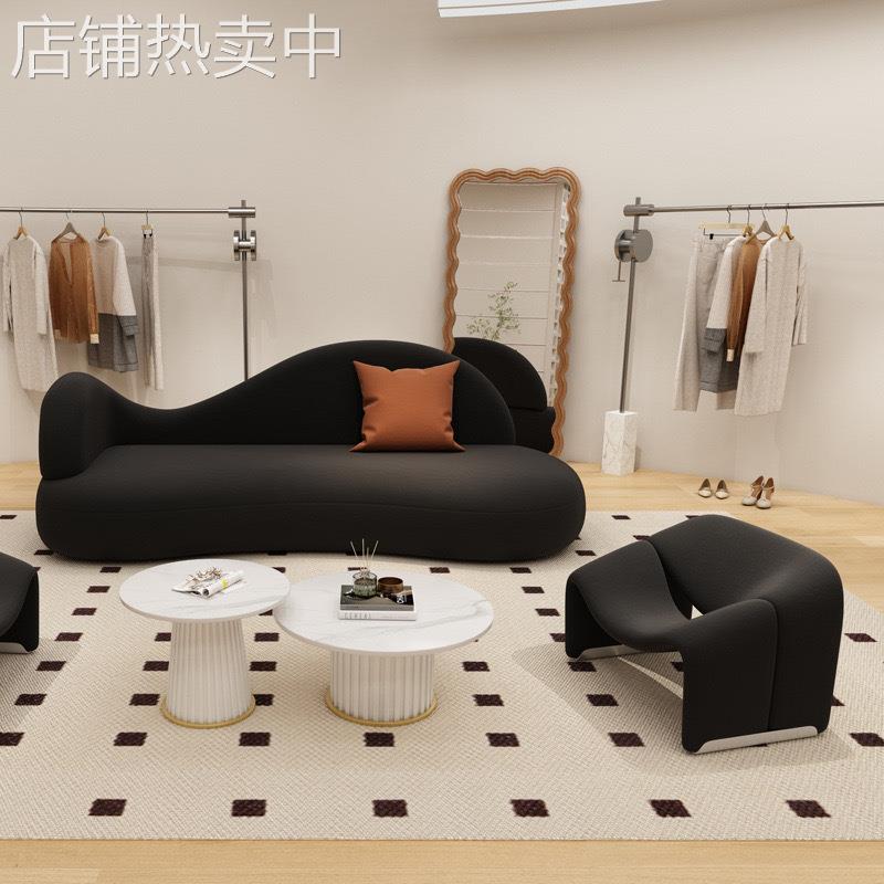 新款酒店大堂商用会客布艺沙发设计师创意卡座商务前台洽谈桌椅