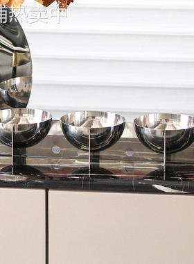 简约轻奢北欧ins不锈钢果盘摆件创意现代客厅家用茶几点心零食盘