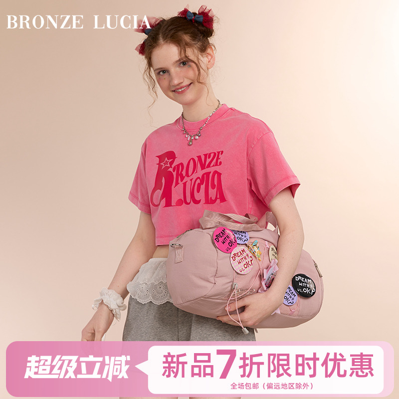 Bronze Lucia 娇红水洗短款宽松T恤显瘦少女气质短袖上衣夏季新款