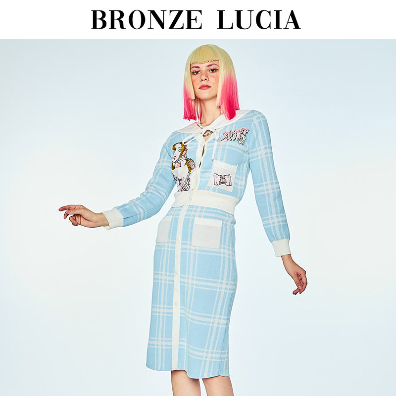 bronze lucia纯棉上衣女时尚外套洋气半身裙时髦2023新款套装秋冬