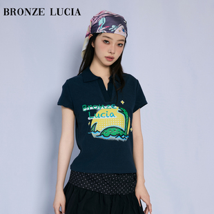 Bronze Lucia宫西达也联名 短袖印花T恤原创设计学院少女上衣夏季