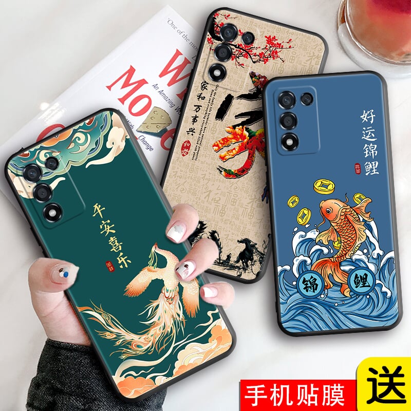 imobile适用于oppok9s软硅胶手机壳perm10全包保护套realmeq3s新款卡通防摔外壳oppo真我q3t国风平安喜乐k10