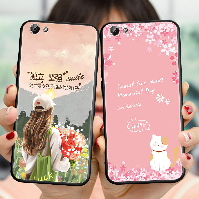 wiwo丫67钢化膜vovoy67全包保护y67a卡通可爱viv0y67创意情侣男女外壳