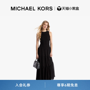 KORS MICHAEL 春夏新品 连衣裙裙子 女士无袖 圆领抽褶修身