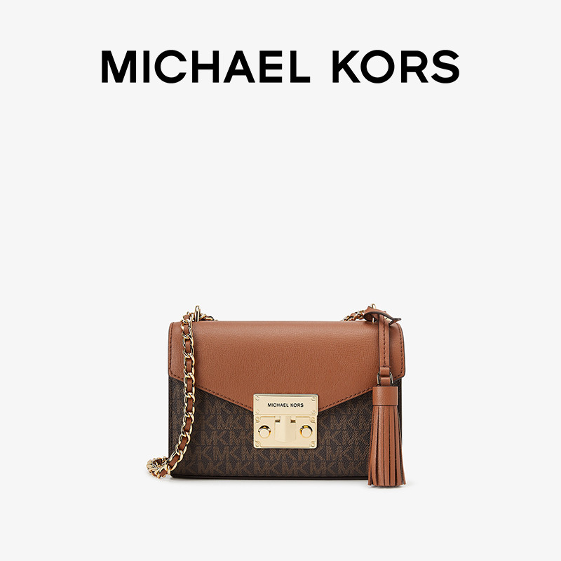 MK Rose 小号老花拼色链条信封包单肩斜挎包女包