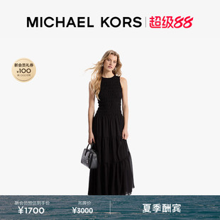 【夏季酬宾】MICHAEL KORS MK 女士无袖圆领抽褶修身连衣裙裙子