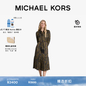 女士腰果花印花连衣裙 含链条腰带 KORS 朱珠同款 MICHAEL
