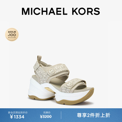 MKOlympia老花厚底凉鞋