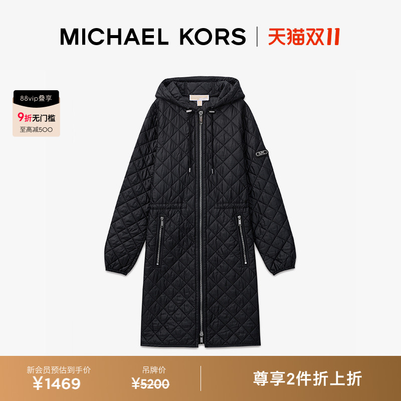 MK女士中长款棉服外套