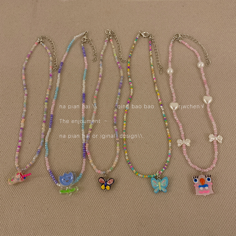那片海彩色串珠项链女夏